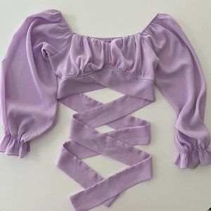 Off Shoulder Tie Knot Crop Top